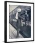 British Colonial Army Officer Being Shaved During a Train Stop to the Himalayas-null-Framed Giclee Print