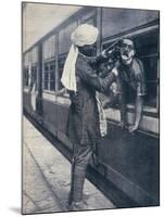 British Colonial Army Officer Being Shaved During a Train Stop to the Himalayas-null-Mounted Giclee Print