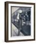 British Colonial Army Officer Being Shaved During a Train Stop to the Himalayas-null-Framed Giclee Print