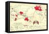 British Colonial Map - the British Empire-Post Card-Framed Stretched Canvas