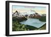 British Columbia, Canada - Aerial View of Lake Garibaldi and Mount Garibaldi-Lantern Press-Framed Art Print