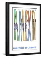 British Columbia, Canada, Skis in the Snow-Lantern Press-Framed Art Print