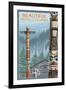 British Columbia, Canada - Totem Pole-Lantern Press-Framed Art Print