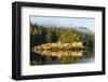 British Columbia. Rocky islands reflect in the water of Canada's inside passage.-Brenda Tharp-Framed Photographic Print