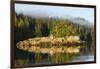 British Columbia. Rocky islands reflect in the water of Canada's inside passage.-Brenda Tharp-Framed Photographic Print