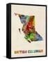 British Columbia Watercolor Map-Michael Tompsett-Framed Stretched Canvas