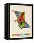 British Columbia Watercolor Map-Michael Tompsett-Framed Stretched Canvas