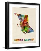 British Columbia Watercolor Map-Michael Tompsett-Framed Art Print