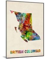 British Columbia Watercolor Map-Michael Tompsett-Mounted Art Print