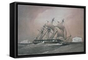 British Corvette HMS Challenger-null-Framed Stretched Canvas