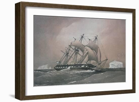 British Corvette HMS Challenger-null-Framed Giclee Print