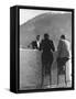 British Couple on High Stools at Ice Bar Outdoors at Grand Hotel as Waiter Pours Them Drinks-Alfred Eisenstaedt-Framed Stretched Canvas