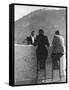 British Couple on High Stools at Ice Bar Outdoors at Grand Hotel as Waiter Pours Them Drinks-Alfred Eisenstaedt-Framed Stretched Canvas