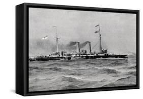 British Cruiser Hawke First Class, Photo by Danesi, 19th Century-null-Framed Stretched Canvas