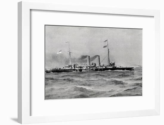 British Cruiser Hawke First Class, Photo by Danesi, 19th Century-null-Framed Giclee Print