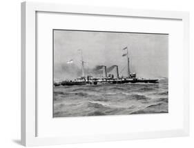 British Cruiser Hawke First Class, Photo by Danesi, 19th Century-null-Framed Giclee Print