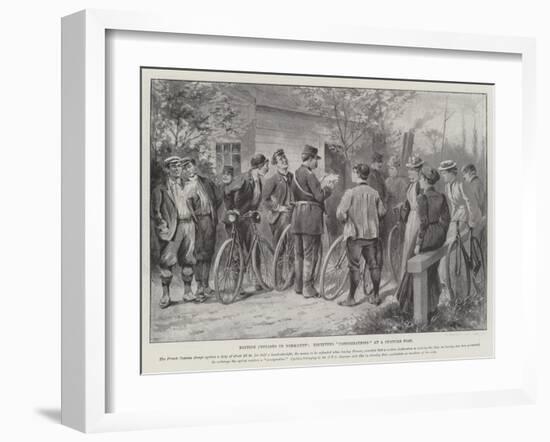 British Cyclists in Normandy, Receiving Consignations at a Customs Post-null-Framed Giclee Print