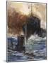 British Destroyer "Badger" Rams and Damages a U-Boat off the Dutch Coast-Cyrus Cuneo-Mounted Photographic Print