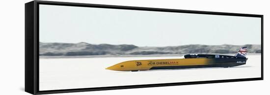 British Driver Andy Green Goes for a New Unofficial World Diesel Powered Land Speed Record-Douglas C. Pizac-Framed Stretched Canvas