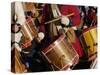 British Drummers Marching in a Reenactment on the Yorktown Battlefield, Virginia-null-Stretched Canvas