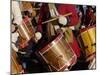 British Drummers Marching in a Reenactment on the Yorktown Battlefield, Virginia-null-Mounted Photographic Print