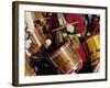 British Drummers Marching in a Reenactment on the Yorktown Battlefield, Virginia-null-Framed Photographic Print