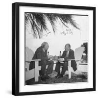 British Economist John Maynard Keynes and Harry D. White Meeting at the Monetary Conf-null-Framed Photographic Print