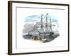 British Emigrant Ship Being Towed Out of Harbour before Setting Sail for Sydney, Australia-null-Framed Giclee Print