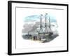 British Emigrant Ship Being Towed Out of Harbour before Setting Sail for Sydney, Australia-null-Framed Giclee Print