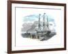 British Emigrant Ship Being Towed Out of Harbour before Setting Sail for Sydney, Australia-null-Framed Giclee Print