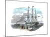 British Emigrant Ship Being Towed Out of Harbour before Setting Sail for Sydney, Australia-null-Mounted Giclee Print