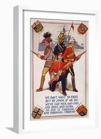 British Empire Soldiers in WW1 Propaganda Postcard-null-Framed Giclee Print