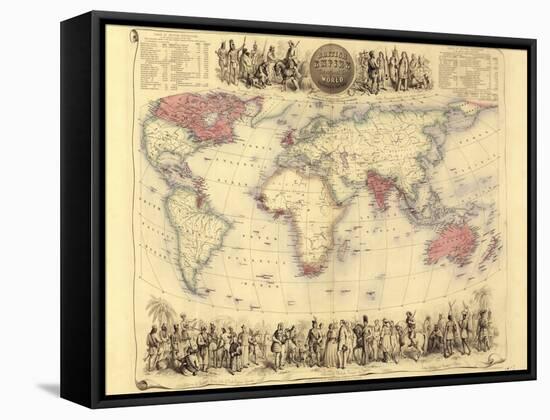 British Empire World Map, 19th Century-Library of Congress-Framed Stretched Canvas