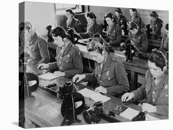British Enlisted Women Learning Morse Code in Classroom, Ca. 1942-null-Stretched Canvas