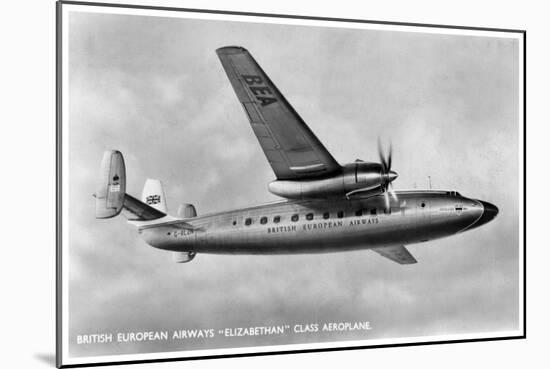 British European Airways 'Elizabethan' Class Aeroplane, 20th Century-null-Mounted Giclee Print