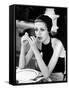 British Fashion Model Twiggy with Slumpy Posture, at Table in Restaurant at Disneyland-Ralph Crane-Framed Stretched Canvas
