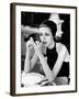 British Fashion Model Twiggy with Slumpy Posture, at Table in Restaurant at Disneyland-Ralph Crane-Framed Premium Photographic Print