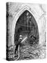 British Firefighters Damping Down a Bombed Church, World War II, June 1940-null-Stretched Canvas
