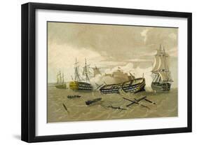 British Fleet Attacking Castillo Del Morro, Cuba, 1761-null-Framed Giclee Print