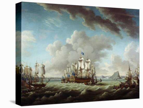 British Fleet Defending Gibraltar-Richard Paton-Stretched Canvas