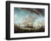 British Fleet Defending Gibraltar-Richard Paton-Framed Giclee Print