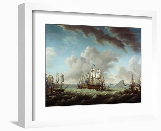 British Fleet Defending Gibraltar-Richard Paton-Framed Giclee Print