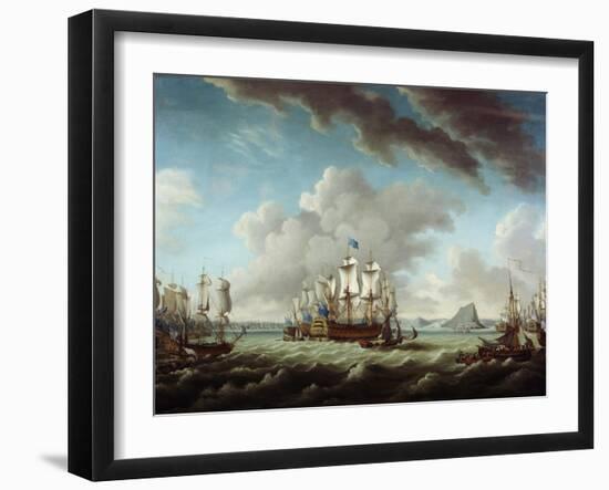 British Fleet Defending Gibraltar-Richard Paton-Framed Giclee Print