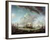 British Fleet Defending Gibraltar-Richard Paton-Framed Giclee Print