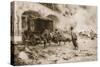 British 'Flying' Ambulance at the Western Front Attending a Wounded Man-null-Stretched Canvas