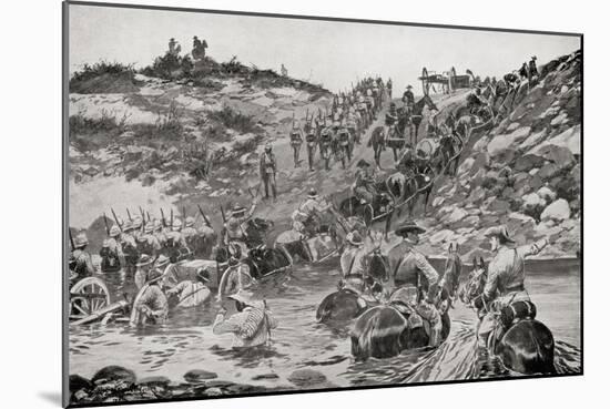 British Forces Fording a River Between Camp Frere and Chieveley During the Second Boer War-Louis Creswicke-Mounted Giclee Print