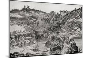 British Forces Fording a River Between Camp Frere and Chieveley During the Second Boer War-Louis Creswicke-Mounted Giclee Print