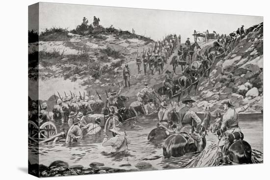 British Forces Fording a River Between Camp Frere and Chieveley During the Second Boer War-Louis Creswicke-Stretched Canvas