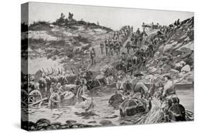 British Forces Fording a River Between Camp Frere and Chieveley During the Second Boer War-Louis Creswicke-Stretched Canvas