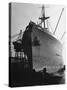 British Freighter Dorset Relieved of Cargo, Royal Albert Docks, Thames River-Carl Mydans-Stretched Canvas